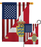 US Denmark Friendship - US Friendship Flags of the World Vertical Impressions Decorative Flags HG108387 Made In USA