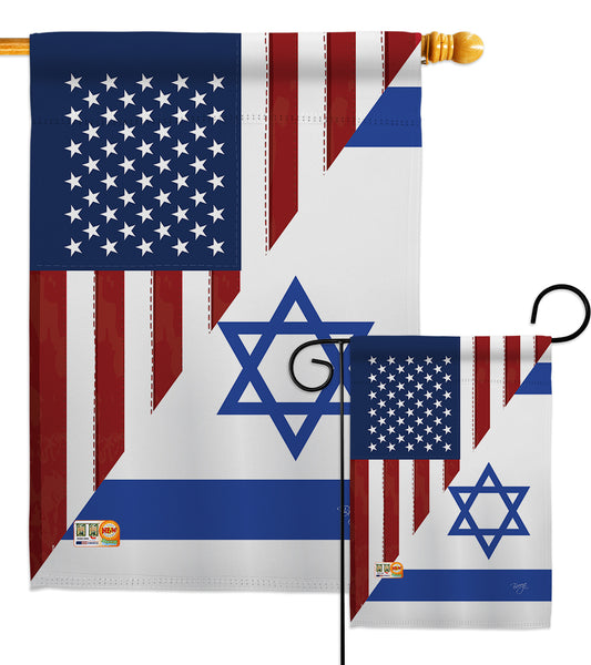 US Israel Friendship GF - US Friendship Flags of the World Vertical Impressions Decorative Flags HG108388 Made In USA