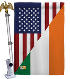 US Irish Friendship - US Friendship Flags of the World Vertical Impressions Decorative Flags HG108237 Made In USA