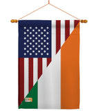 US Irish Friendship - US Friendship Flags of the World Vertical Impressions Decorative Flags HG108237 Made In USA