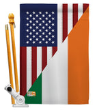 US Irish Friendship - US Friendship Flags of the World Vertical Impressions Decorative Flags HG108237 Made In USA