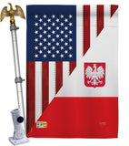 US Polish Friendship - US Friendship Flags of the World Vertical Impressions Decorative Flags HG108379 Made In USA