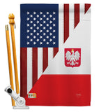 US Polish Friendship - US Friendship Flags of the World Vertical Impressions Decorative Flags HG108379 Made In USA