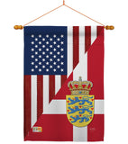 US Denmark Friendship - US Friendship Flags of the World Vertical Impressions Decorative Flags HG108387 Made In USA