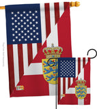 US Denmark Friendship - US Friendship Flags of the World Vertical Impressions Decorative Flags HG108387 Made In USA