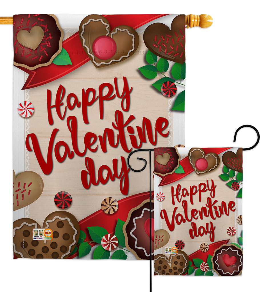 Moslion Gartenflagge "Happy Valentine's Day" - Doppelseitig, Jute, 31x45 Cm Für Draußen