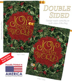 Joy To The World Wreath - Winter Wonderland Winter Vertical Impressions Decorative Flags HG114136 Made In USA