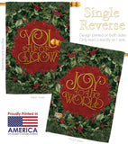Joy To The World Wreath - Winter Wonderland Winter Vertical Impressions Decorative Flags HG114136 Made In USA