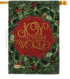 Joy To The World Wreath - Winter Wonderland Winter Vertical Impressions Decorative Flags HG114136 Made In USA