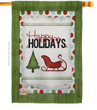 Classic Happy Holidays - Winter Wonderland Winter Vertical Impressions Decorative Flags HG114177 Made In USA