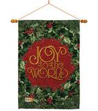 Joy To The World Wreath - Winter Wonderland Winter Vertical Impressions Decorative Flags HG114136 Made In USA