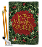 Joy To The World Wreath - Winter Wonderland Winter Vertical Impressions Decorative Flags HG114136 Made In USA