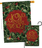 Joy To The World Wreath - Winter Wonderland Winter Vertical Impressions Decorative Flags HG114136 Made In USA