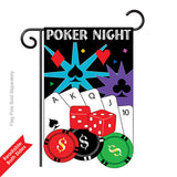 Two Group G165053-P2 Poker Night Garden Interests Hobbies Applique Decorative Vertical 13" x 18.5" Double Sided Flag