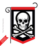 Two Group G165056-P2 Pirate Garden Size Flag Coastal Applique Decorative Vertical 13" x 18.5" Double Sided