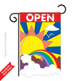 Two Group G150035-P2 Sunshine Open Summer Fun In The Sun Applique Decorative Vertical 13" x 18.5" Double Sided Garden Flag