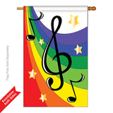 Two Group H115023-P2 G Clef Interests Hobbies Applique Decorative Vertical 28" x 40" Double Sided House Flag