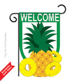 Two Group G150033-P2 Welcome Pineapple Food Fruits Applique Decorative Vertical 13" x 18.5" Double Sided Garden Flag