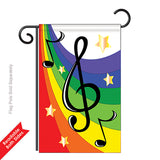 Two Group G165023-P2 G Clef Interests Hobbies Applique Decorative Vertical 13" x 18.5" Double Sided Garden Flag