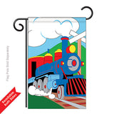 Two Group G165030-P2 Train Interests Hobbies Applique Decorative Vertical 13" x 18.5" Double Sided Garden Flag