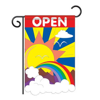 Two Group G150035-P2 Sunshine Open Summer Fun In The Sun Applique Decorative Vertical 13" x 18.5" Double Sided Garden Flag