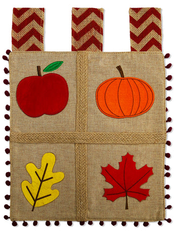 Autumn Collage - Harvest & Autumn Fall Vertical Applique Decorative Flags HGE80042 Imported