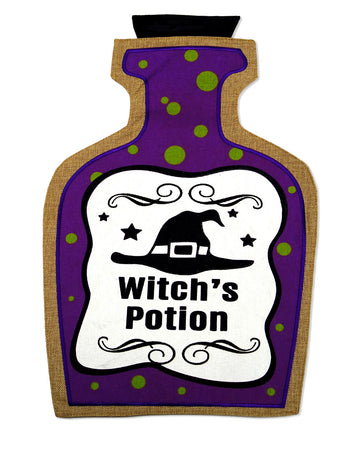 Witch Potion - Halloween Fall Vertical Applique Decorative Flags HGE80060 Imported