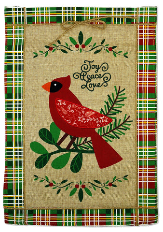 Cardinal Joy Burlap - Winter Wonderland Winter Vertical Applique Decorative Flags HGE80084 Imported