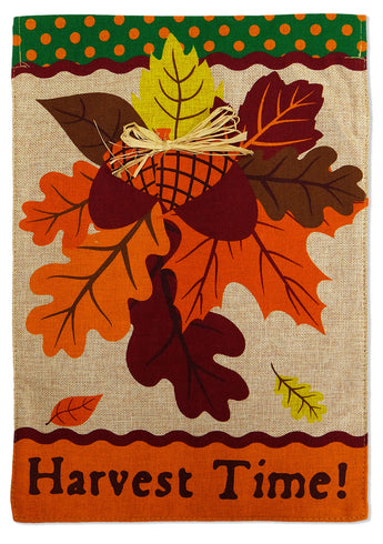 Harvest Time - Harvest & Autumn Fall Vertical Applique Decorative Flags HGE80205 Imported