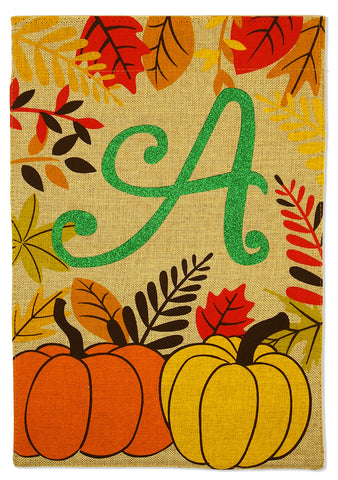 Fall Pumpkin A Burlap - Harvest & Autumn Fall Vertical Applique Decorative Flags HGE80266 Imported