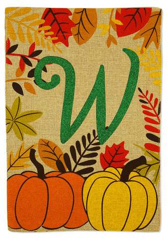 Fall Pumpkin W Burlap - Harvest & Autumn Fall Vertical Applique Decorative Flags HGE80274 Imported