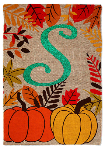 Fall Pumpkin S Burlap - Harvest & Autumn Fall Vertical Applique Decorative Flags HGE80277 Imported