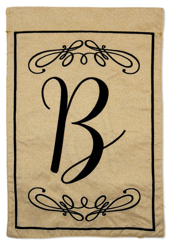Classic B Burlap - Simply Beauty Interests Vertical Applique Decorative Flags HGE80281 Imported