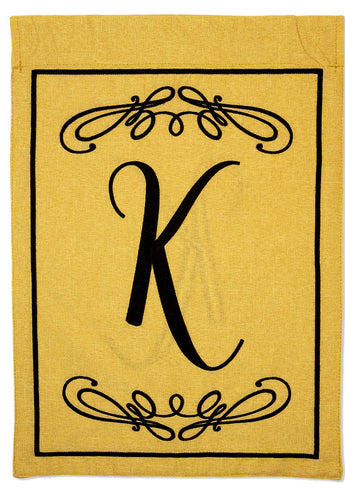 Classic K Burlap - Simply Beauty Interests Vertical Applique Decorative Flags HGE80284 Imported