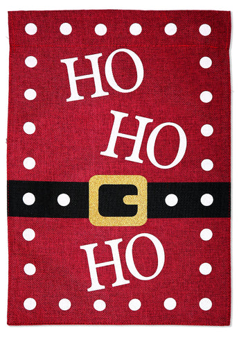 HOHOHO Burlap - Christmas Winter Vertical Applique Decorative Flags HGE80437 Imported