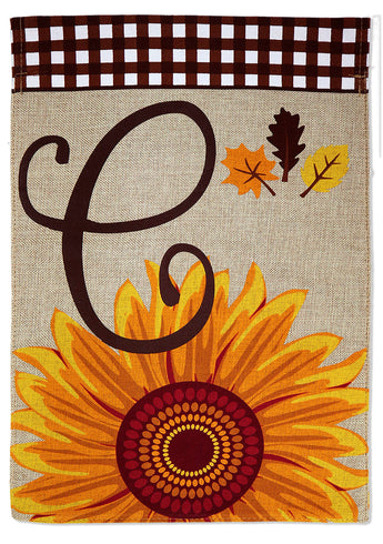 Harvest E Burlap - Harvest & Autumn Fall Vertical Applique Decorative Flags HGE80462 Imported