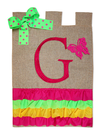 Spring Ruffles G Burlap - Bugs & Frogs Garden Friends Vertical Applique Decorative Flags HGE80466 Imported