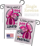 Pink Football - Support Inspirational Vertical Impressions Decorative Flags HG120274 Made In USA