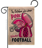 Pink Football - Support Inspirational Vertical Impressions Decorative Flags HG120274 Made In USA