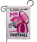 Pink Football - Support Inspirational Vertical Impressions Decorative Flags HG120274 Made In USA