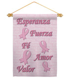 Esperanza, Fé, Valor - Support Inspirational Vertical Impressions Decorative Flags HG120030 Made In USA