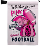 Pink Football - Support Inspirational Vertical Impressions Decorative Flags HG120274 Made In USA