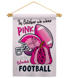 Pink Football - Support Inspirational Vertical Impressions Decorative Flags HG120274 Made In USA