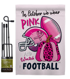 Pink Football - Support Inspirational Vertical Impressions Decorative Flags HG120274 Made In USA