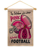 Pink Football - Support Inspirational Vertical Impressions Decorative Flags HG120274 Made In USA