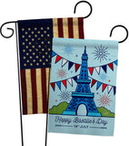 Happy Bastille Day - Nationality Flags of the World Horizontal Impressions Decorative Flags HG130394 Made In USA