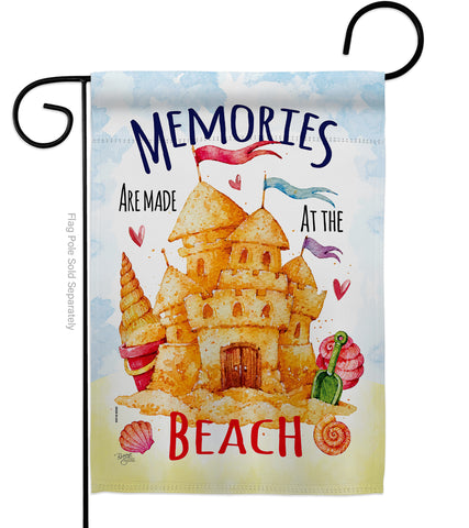 Beach Memories - Beach Coastal Vertical Impressions Decorative Flags HG106081 Made In USA