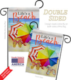 Life's A Beach - Beach Coastal Vertical Impressions Decorative Flags HG106096 Made In USA