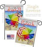 Life's A Beach - Beach Coastal Vertical Impressions Decorative Flags HG106096 Made In USA