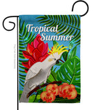 Tropical Cockatoo - Beach Coastal Vertical Impressions Decorative Flags HG106107 Made In USA